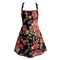 Contemporary Home Living Vintage-Style Wild Rose Floral Kitchen Chef Apron - 30" - Black and Red